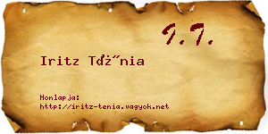 Iritz Ténia névjegykártya